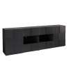 Moderne dressoir woonkamer 2 deuren 4 lades glanzend antraciet Dama Rt L Korting