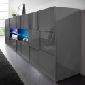 Moderne dressoir woonkamer 2 deuren 4 lades glanzend antraciet Dama Rt L Catalogus