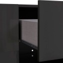 Moderne dressoir woonkamer 2 deuren 4 lades glanzend antraciet Dama Rt L Voorraad