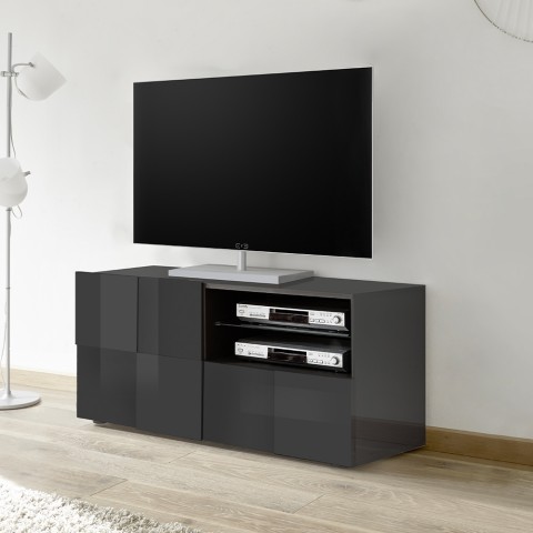Moderne TV-meubel met deur en lade antraciet Petite Rt Dama Aanbieding