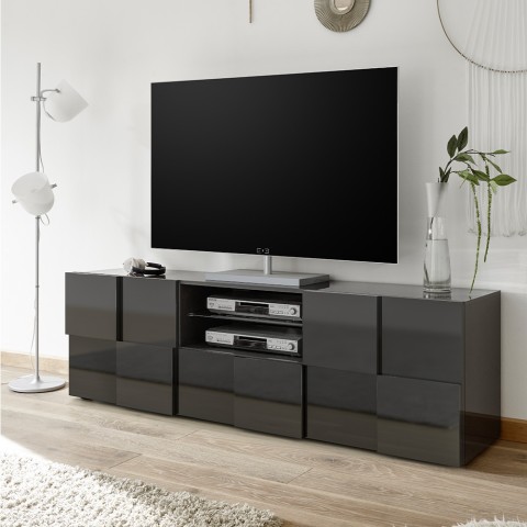 Antraciet TV-meubel met 2 deuren en lade Tecum Rt Dama woonkamer Aanbieding