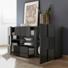 Moderne antraciet glanzende dressoir voor woonkamer met 2 deuren en 2 lades Dama Rt M Voorraad