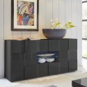Moderne antraciet glanzende dressoir voor woonkamer met 2 deuren en 2 lades Dama Rt M Catalogus