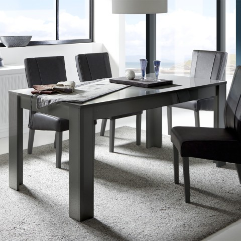 Moderne eettafel 180x90cm glanzend antraciet Pandor Dama Aanbieding