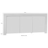 Glanzend wit houten 3-deurs keukenbuffet 160cm Amalfi Wh S Korting