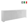 Dressoir 4 deuren woonkamer kast 210cm glanzend wit hout Amalfi Wh XL Verkoop
