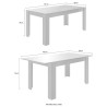 Glanzend witte moderne uitschuifbare tafel 90x137-185cm Lit Amalfi Voorraad