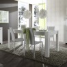 Glanzend witte moderne uitschuifbare tafel 90x137-185cm Lit Amalfi Kortingen