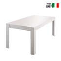 Glanzend witte moderne uitschuifbare tafel 90x137-185cm Lit Amalfi Verkoop