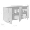 Dressoir woonkamer keuken design 181cm houten dressoir 3 deuren Dama Sm S Voorraad