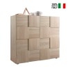 Hoge houten buffetkast met dambordpatroon 2 deuren Dama Lola Sm Verkoop