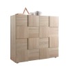 Hoge houten buffetkast met dambordpatroon 2 deuren Dama Lola Sm Aanbod