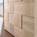 Hoge houten buffetkast met dambordpatroon 2 deuren Dama Lola Sm Korting