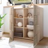 Hoge houten buffetkast met dambordpatroon 2 deuren Dama Lola Sm Voorraad