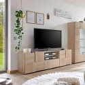 TV-meubel 2 deuren lade hout geblokt design Tecum Sm Dama Korting