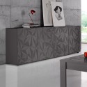 Moderne design dressoir 241cm 4 deuren glanzend grijs Prisma Rt XL Kortingen