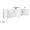 Moderne design dressoir 241cm 4 deuren glanzend grijs Prisma Rt XL Keuze