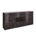 Moderne kast 2 deuren 2 laden hoogglans grijs 181cm Prisma Rt M Verkoop