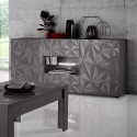 Moderne kast 2 deuren 2 laden hoogglans grijs 181cm Prisma Rt M Korting