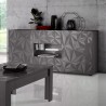 Moderne kast 2 deuren 2 laden hoogglans grijs 181cm Prisma Rt M Korting