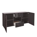 Moderne kast 2 deuren 2 laden hoogglans grijs 181cm Prisma Rt M Aanbod