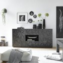 Moderne kast 2 deuren 2 laden hoogglans grijs 181cm Prisma Rt M Aanbieding