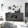 Moderne kast 2 deuren 2 laden hoogglans grijs 181cm Prisma Rt M Aanbieding