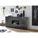 Moderne kast 2 deuren 2 laden hoogglans grijs 181cm Prisma Rt M Kortingen