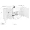 Moderne kast 2 deuren 2 laden hoogglans grijs 181cm Prisma Rt M Keuze