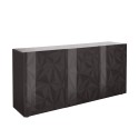 Moderne grijze glanzende dressoir met 3 deuren voor keuken en woonkamer Prisma Rt S Aanbod