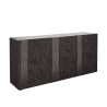 Moderne grijze glanzende dressoir met 3 deuren voor keuken en woonkamer Prisma Rt S Aanbod