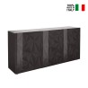 Moderne grijze glanzende dressoir met 3 deuren voor keuken en woonkamer Prisma Rt S Verkoop