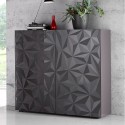 Moderne hoge dressoir met 2 deuren in glanzend grijs Prisma Tet Rt Model