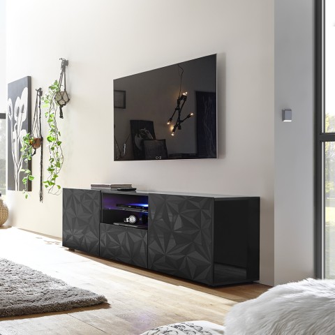 Modern design grijs TV-meubel 2 deuren 1 lade Alis Rt Prisma Aanbieding