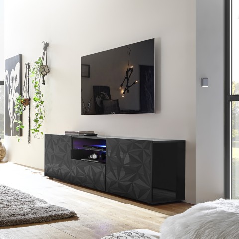 Moderne grijze tv-meubel met 2 deuren en 1 lade Alis Rt Prisma Aanbieding