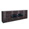 Moderne dressoir met 2 deuren en 4 lades in glanzend grijs, 241 cm Prisma Rt L Aanbod