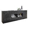 Moderne dressoir met 2 deuren en 4 lades in glanzend grijs, 241 cm Prisma Rt L Korting