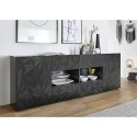 Moderne dressoir met 2 deuren en 4 lades in glanzend grijs, 241 cm Prisma Rt L Model