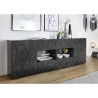 Moderne dressoir met 2 deuren en 4 lades in glanzend grijs, 241 cm Prisma Rt L Model