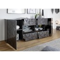 Moderne dressoir met 2 deuren en 4 lades in glanzend grijs, 241 cm Prisma Rt L Karakteristieken