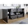Moderne dressoir met 2 deuren en 4 lades in glanzend grijs, 241 cm Prisma Rt L Karakteristieken
