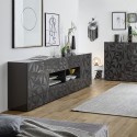Moderne dressoir met 2 deuren en 4 lades in glanzend grijs, 241 cm Prisma Rt L Afmetingen