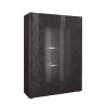Vitrine woonkamer 2 deuren glanzend grijs modern design 121x166cm Ego Rt Aanbod
