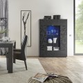 Moderne vitrinekast grijs hoogglans 2 deuren 121x166cm Ego Rt Aanbieding