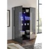 Vitrine woonkamer 2 deuren glanzend grijs modern design 121x166cm Ego Rt Voorraad
