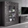 Moderne vitrinekast grijs hoogglans 2 deuren 121x166cm Ego Rt Keuze
