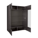 Moderne vitrinekast grijs hoogglans 2 deuren 121x166cm Ego Rt Kortingen