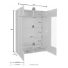 Moderne vitrinekast grijs hoogglans 2 deuren 121x166cm Ego Rt Karakteristieken
