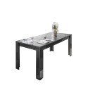Moderne grijze eettafel hoogglans 180x90cm Uxor Prisma Aanbod