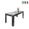 Moderne grijze eettafel hoogglans 180x90cm Uxor Prisma Verkoop
